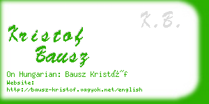 kristof bausz business card